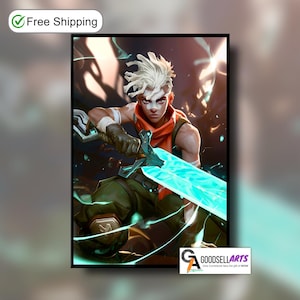 アーケイン エコー ポスタープリント | リーグ・オブ・レジェンド アート | ビデオゲーム ポスター LoL アニメ アート | エコー チャンピオン LoL アート | ゲームルーム デコレーション | アーケイン ギフト