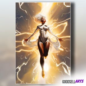 Storm Art Print | X-Men Wall Art | Marvel Rivals Poster | Ororo Munroe Print | X-Men 97 Fan Gift | Mutant Decor | Superhero Wall Art bild 1