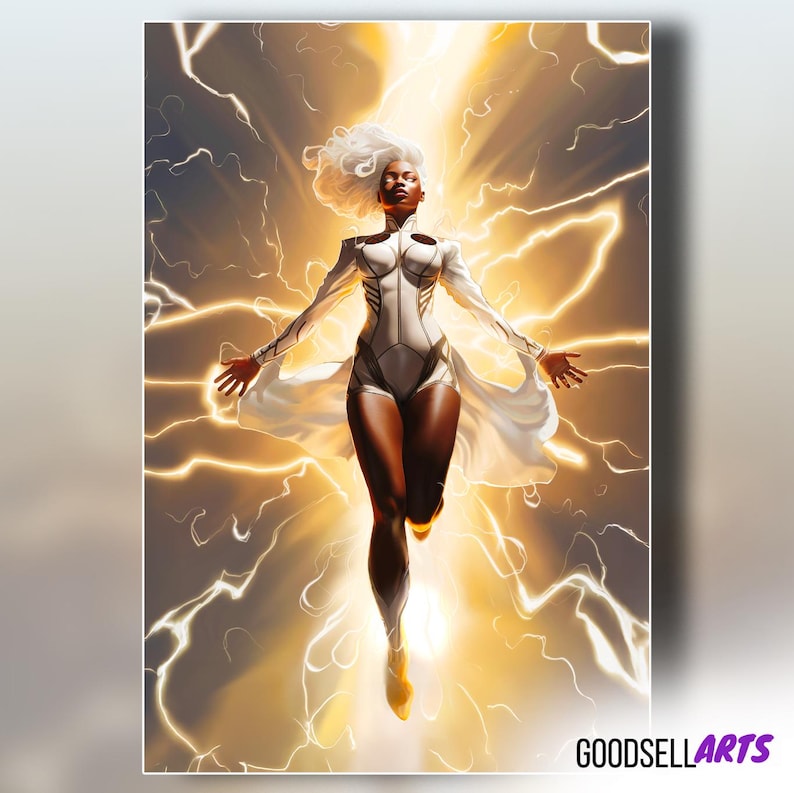 Storm Art Print | X-Men Wall Art | Marvel Rivals Poster | Ororo Munroe Print | X-Men 97 Fan Gift | Mutant Decor | Superhero Wall Art bild 1