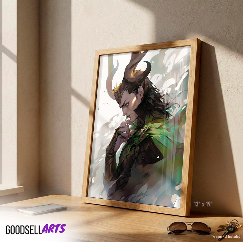 Loki Poster Print | Marvel Loki Art Print | Avengers Poster Loki fan art | Loki Odinson | Loki MCU | Marvel poster gift | Geek room decor image 5