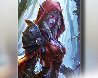 Sylvanas Windrunner Poster | "I have no time for games." | Banshee Queen | Gamer Gifts | Gamer Room Decor | Sylvanas Art Print