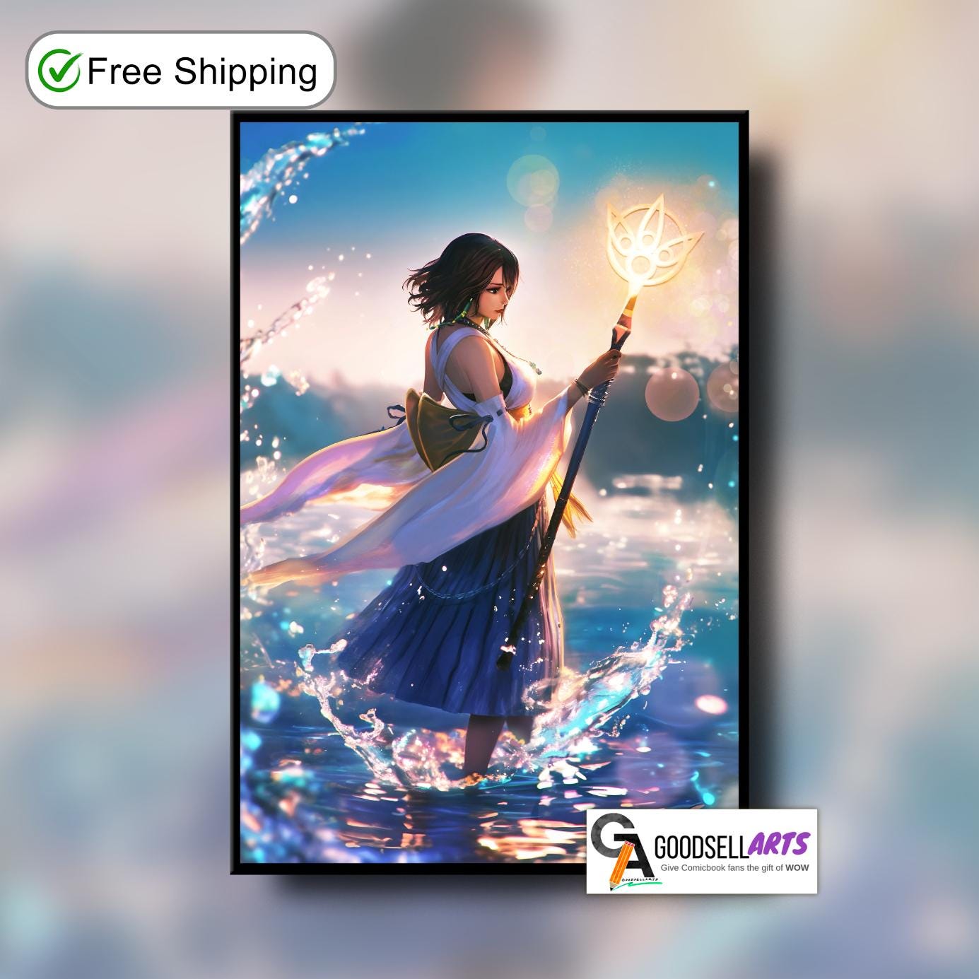 Poster di Yuna di Final Fantasy / Videogioco FFX / Stampe di Final Fantasy / Stampa artistica di Yuna, regalo di ruolo Final Fantasy / Poster di grandi dimensioni / Decorazione per la stanza dei giocatori