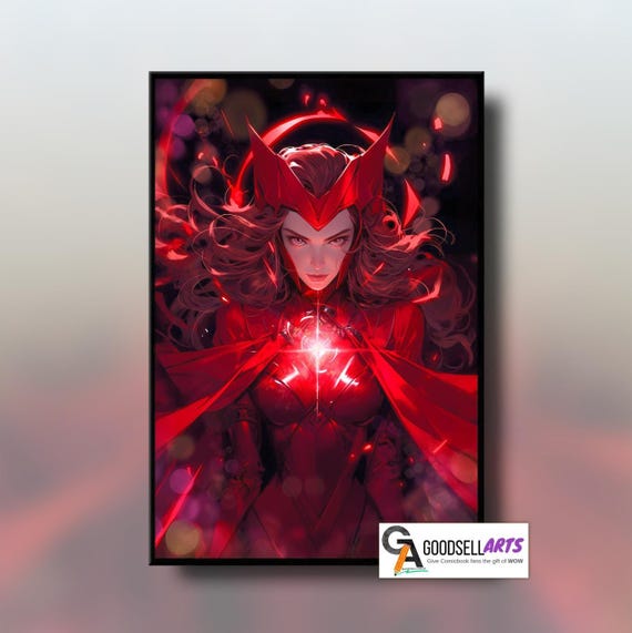 Scarlet Witch Poster |  "No more mutants." | Wandavision |  Avengers Wanda Art | Marvel MCU poster | Wanda Maximoff Poster | Game room decor