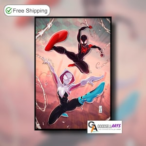 Miles Morales and Gwen Stacy Spiderverse poster | Spider-man poster | Miles Morales poster | Gwen Stacy Poster | Miles and Gwen art print