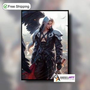 Sephiroth Poster | Final Fantasy 7 Rebirth | Sephiroth art print | FF7 | Gaming poster | Video Game art | Game Room Decor | Sephiroth gift