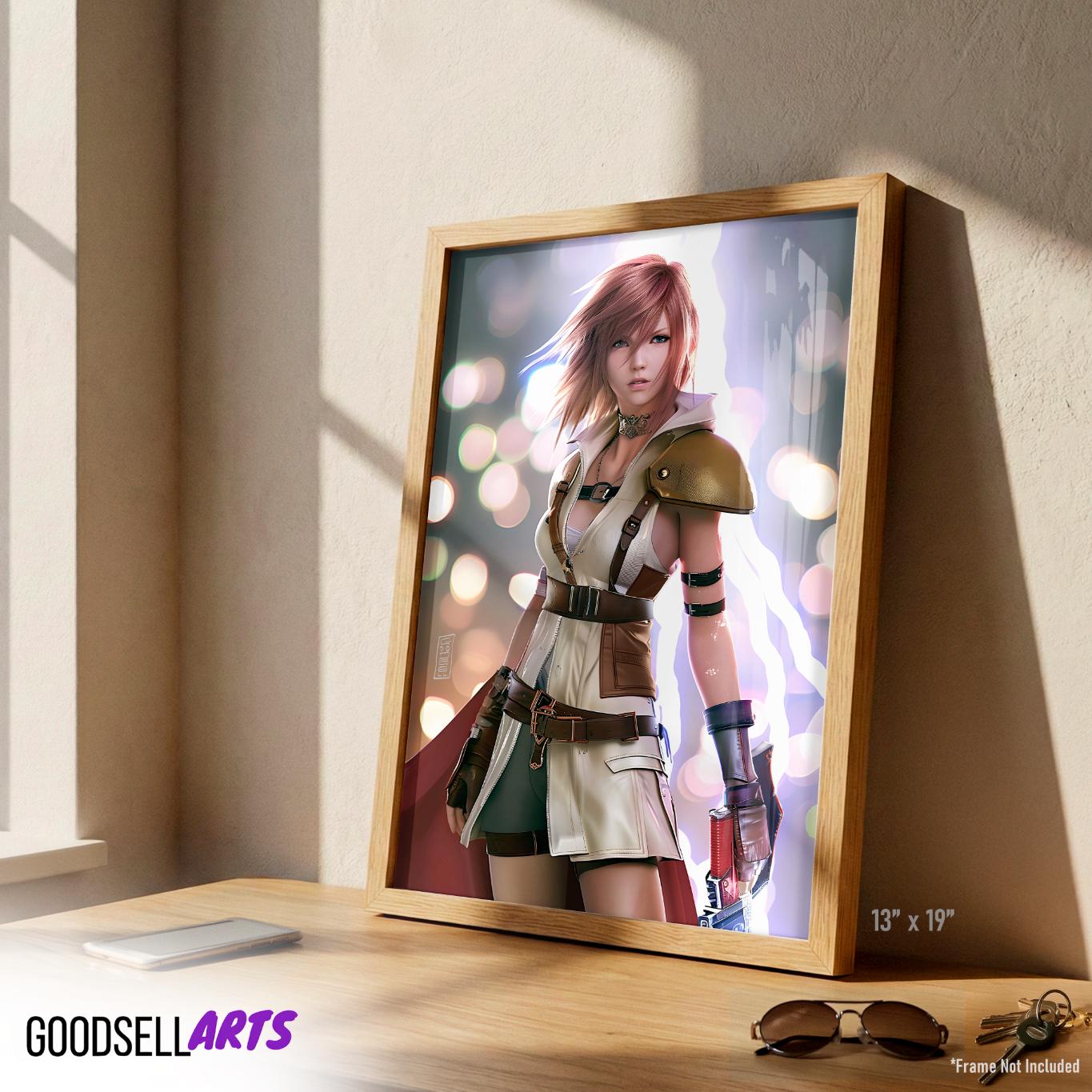 Lightning Final Fantasy Wall Art, FF13 Heroine, Claire Farron