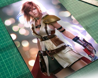 Lightning Final Fantasy Wall Art, FF13 Heroine, Claire Farron