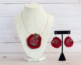 GRANAATAPPEL ketting en oorbel sieraden set-granaatappel-hanger-ketting-oorbellen-verjaardagscadeau voor haar-kerstcadeau-schepen gratis in de VS