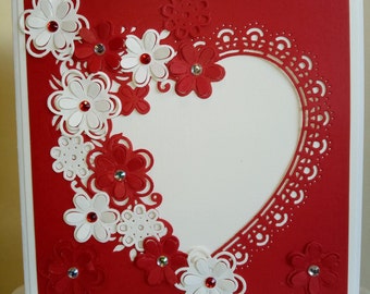 Red on white Valentine card