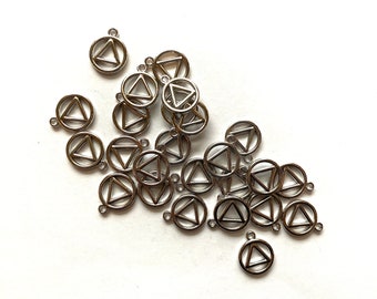 AA Charms Silber Gold Kupfer Bronze - Alkoholiker Anonymous AA Perlen Anhänger - Sobriety Recovery Jewelry Making Crafting - Sponsee