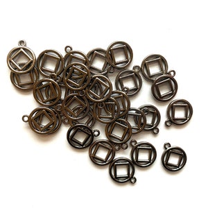 NA Charms Gunmetal Silver Gold Bronze - Narcotics Anonymous NA Beads Pendants - Sobriety Recovery Jewelry Making Crafting - Sponsor Sponsee