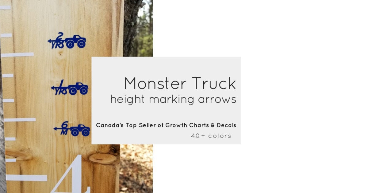 Monster Truck Height Marking Arrows For Growth Charts Growth Etsy