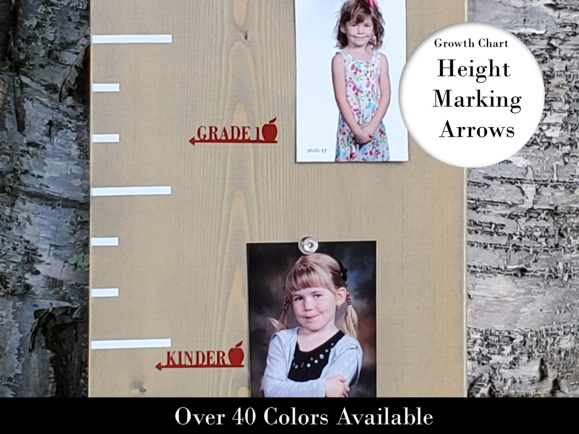 Growth Chart Decals Back to School Grade School Year Height Marking Arrows for wooden growth