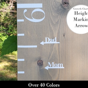 Simple Mom or Dad Growth Chart Height Marking Decals - Height Ruler - Family Growth Chart - Housewarming - Wooden Ruler - Canada