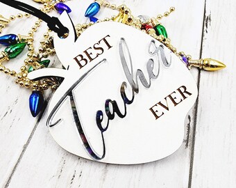 Best Teacher Ornament | 2023 Christmas Ornament | Teacher Gift | Handmade Oranaments