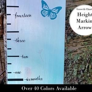 Written Word Growth Chart Decals – Wooden Ruler Height Markers, English or French, Nursery Decor