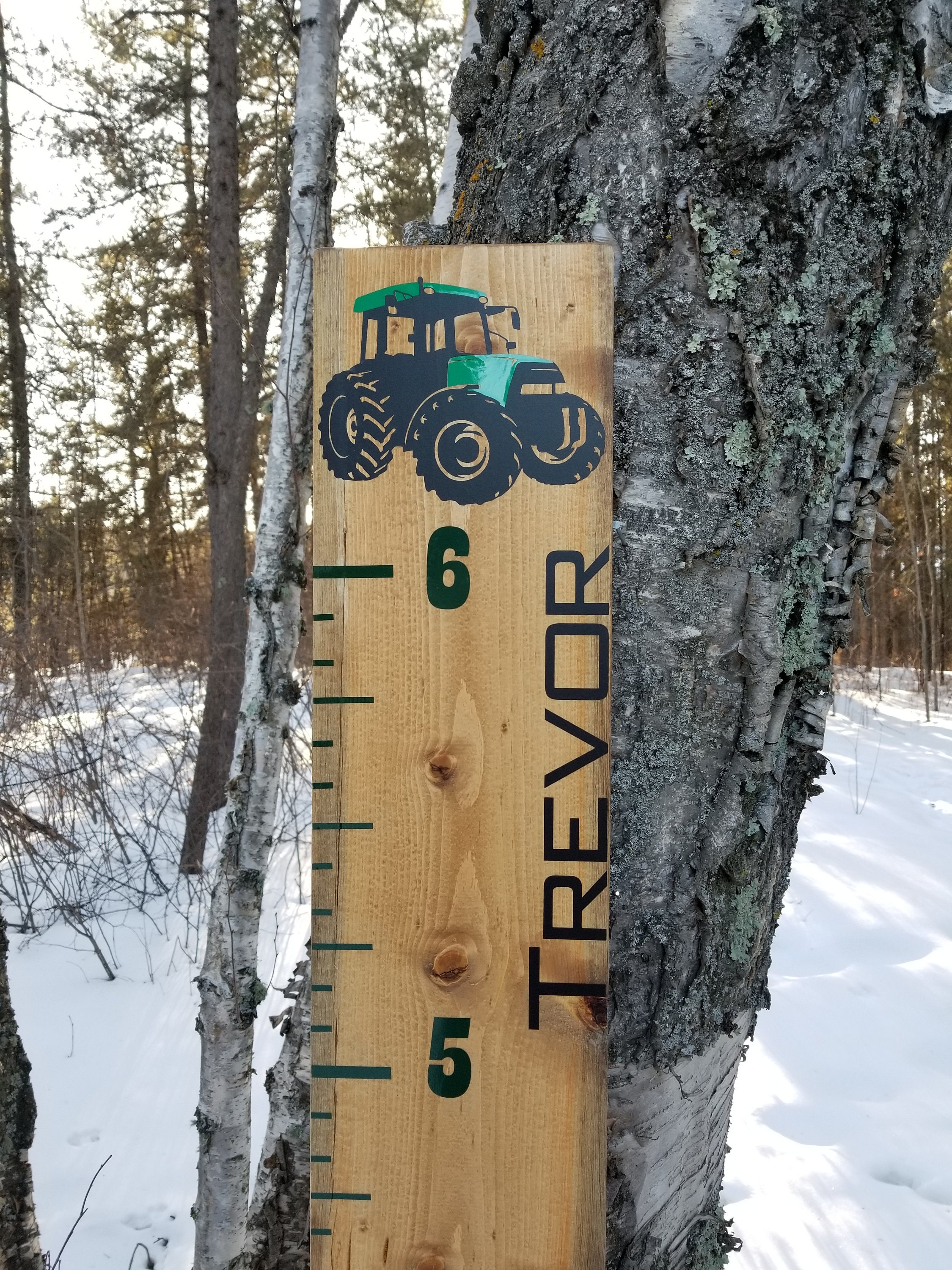Tractor Wooden Growth Chart Height Ruler for Boy's Etsy
