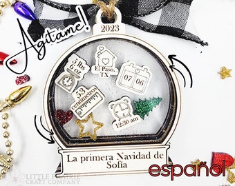 Spanish 2023 Baby's First Christmas Personalized Ornament | Handmade Ornament | Baby Gift | Grandchild Gift | Christmas Gift | Baby