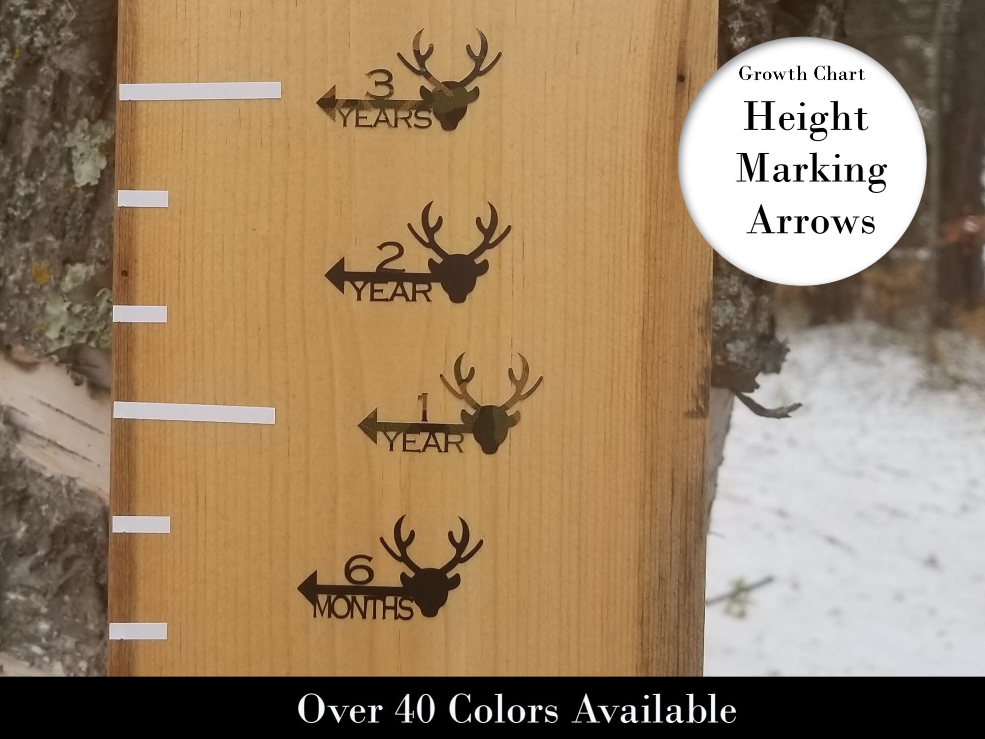 Available Left or Right Pointing Arrow Deer ~ Height Marking Arrows for Growth Charts
