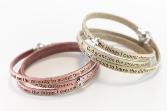 Serenity prayer bracelet best sale leather