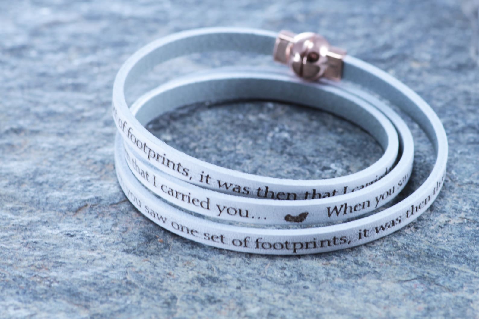 Footprints in the Sand Bracelet Inspirational Leather Wrap Etsy