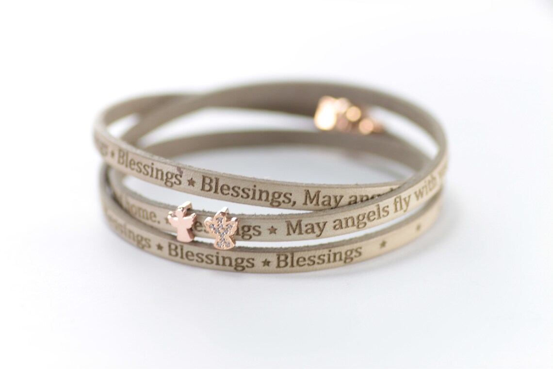 Footprints in the Sand Bracelet Inspirational Leather Wrap Etsy