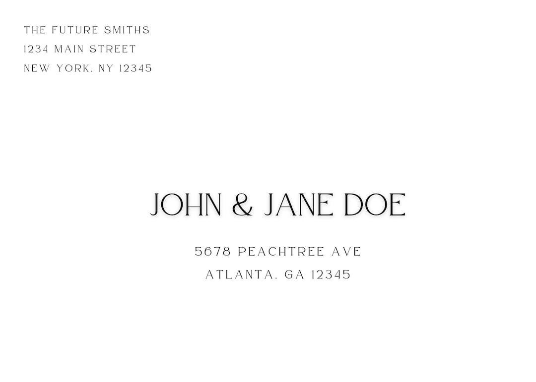 Envelope Addressing Template 5x7 Envelope Etsy