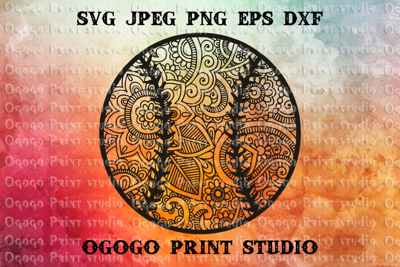 Download Visual Arts Silhouette File Zentangle Svg Cricut Cut Files Vector Graphic Mandala Style Baseball Svg Paper Cut Template Cnc Plasma Laser Cut Craft Supplies Tools
