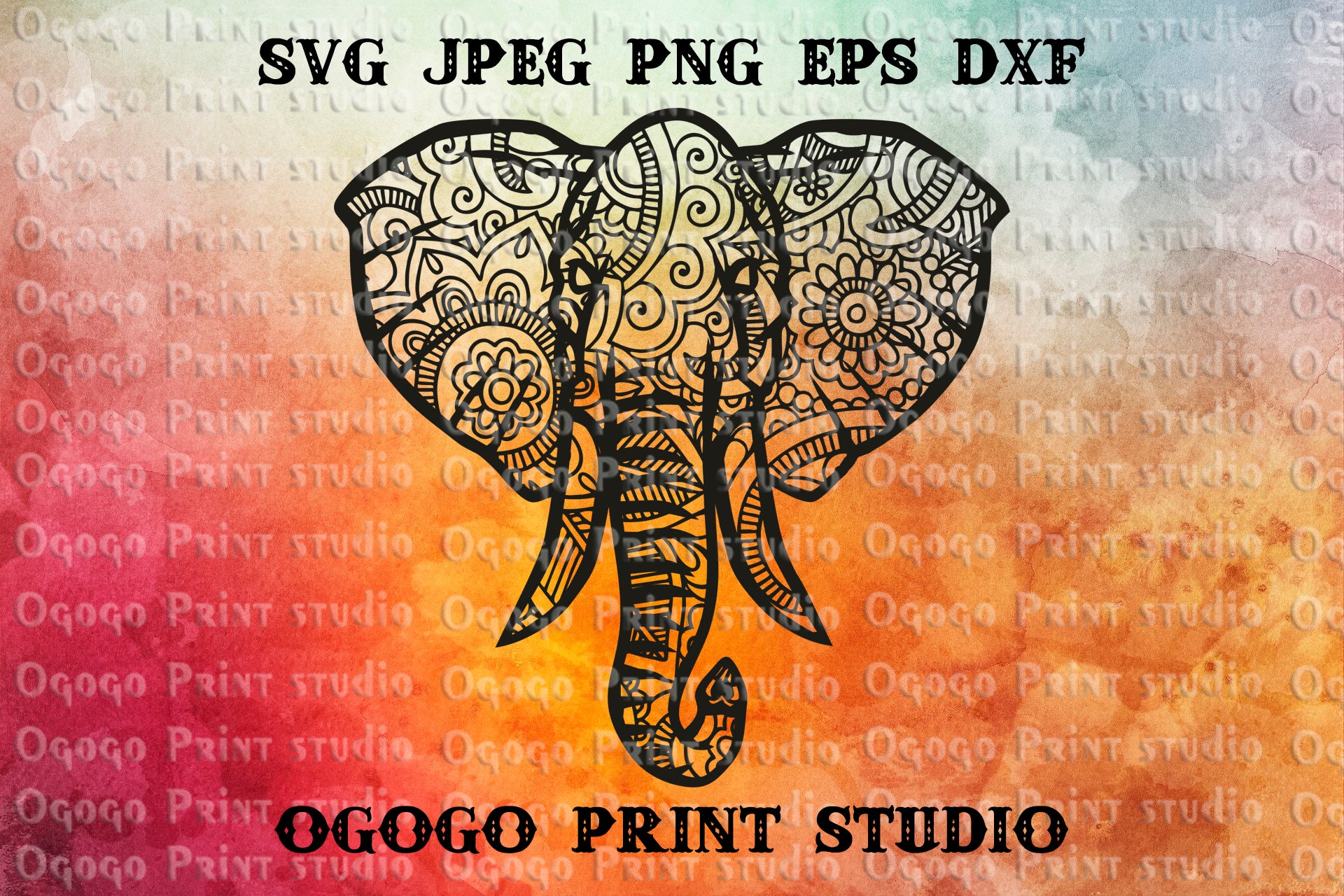 Elephant SVG Zentangle Svg Elephant Head Svg Animal Doodle Etsy