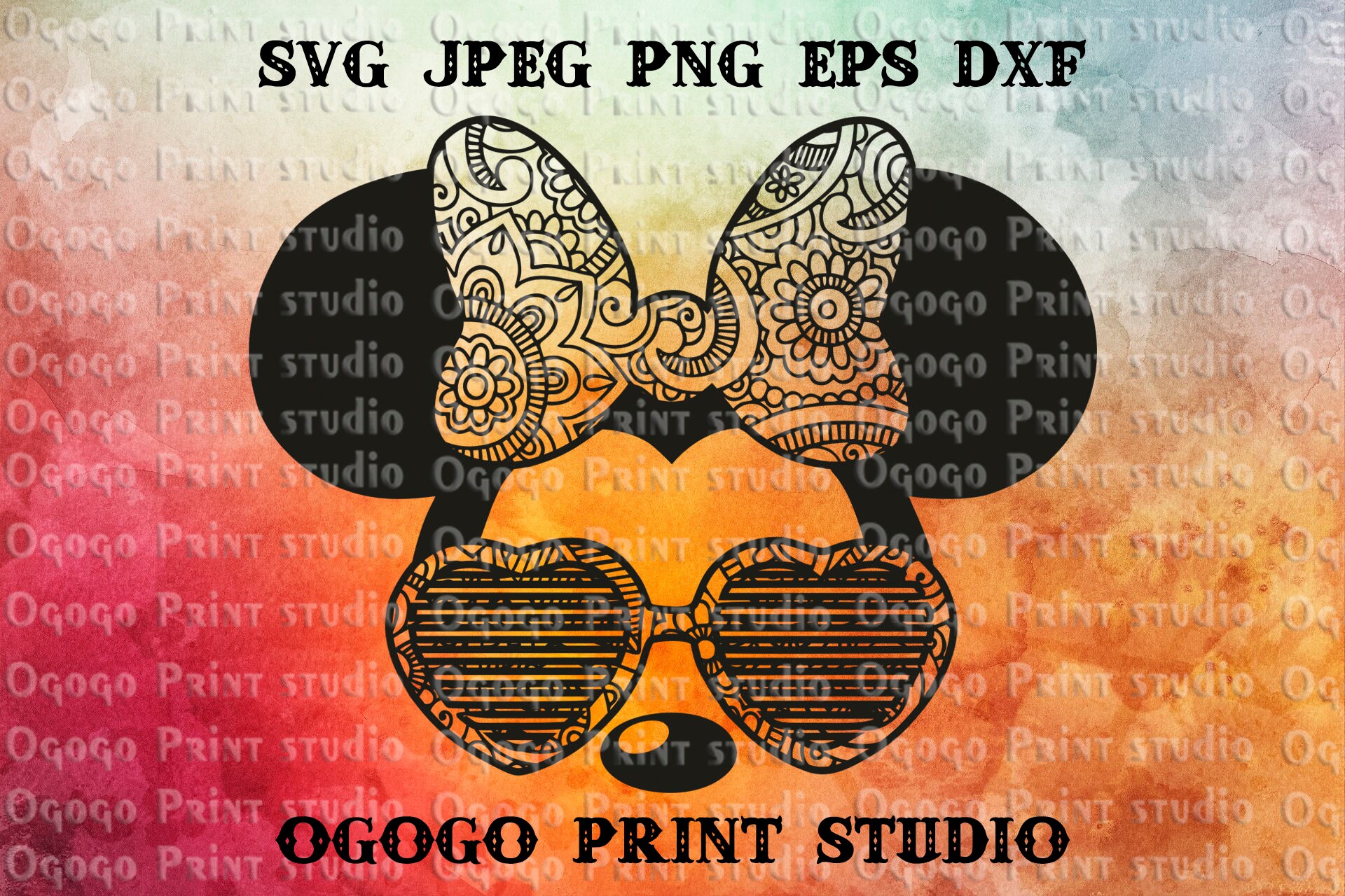 Minnie Mouse SVG Zentangle SVG Minnie Svg Disney Aviators Etsy