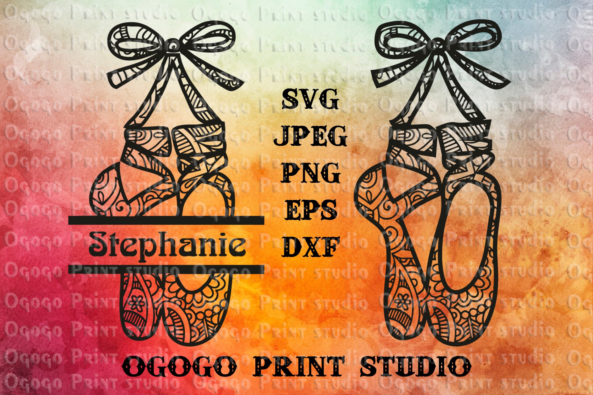 Ballet Shoes SVG Pointe Shoe Svg Zentangle SVG 2in1 Doodle Etsy