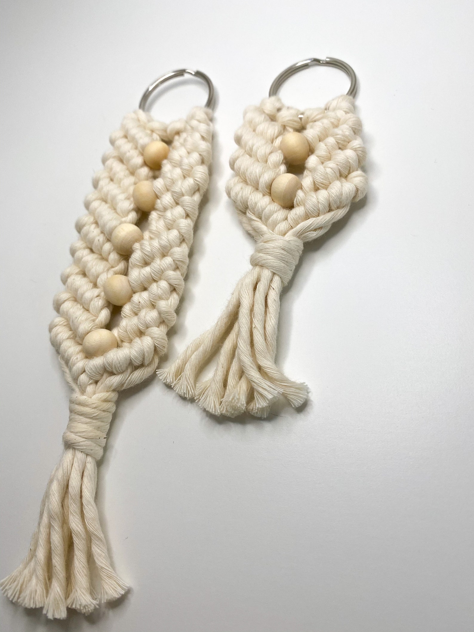 Beaded Macramé Keychain Boho Keychain Mini Macramé Etsy