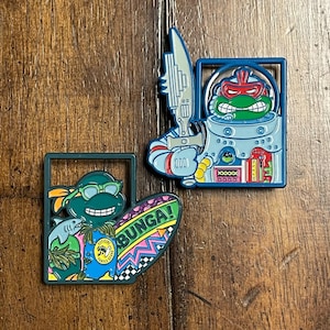 Space Cadet & Sewer Surfer Enamel Pin Set