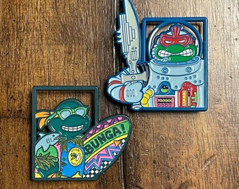 Space Cadet & Sewer Surfer Enamel Pin Set