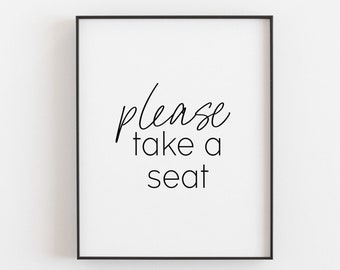 Please Take A Seat Printable | Bathroom Sign | Funny Bathroom Art |