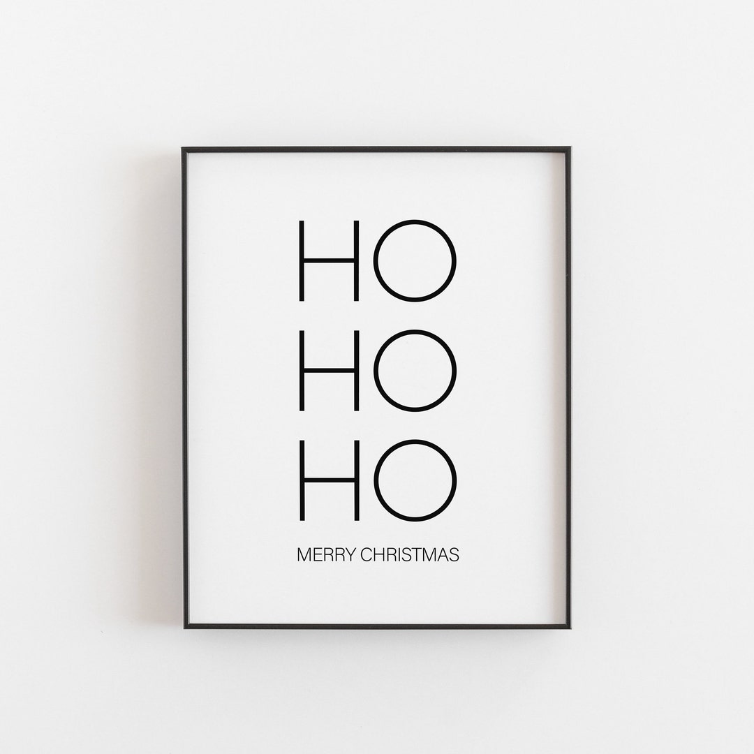 Ho Ho Ho Printable Wall Art | Minimalist Typography Poster Print ...