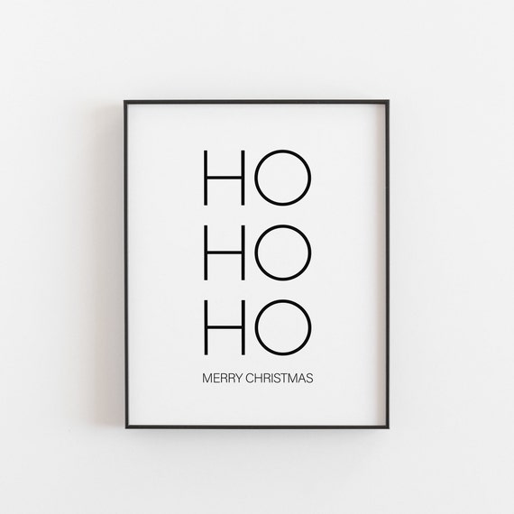 Ho Ho Ho Printable Wall Art Minimalist Typography Poster | Etsy
