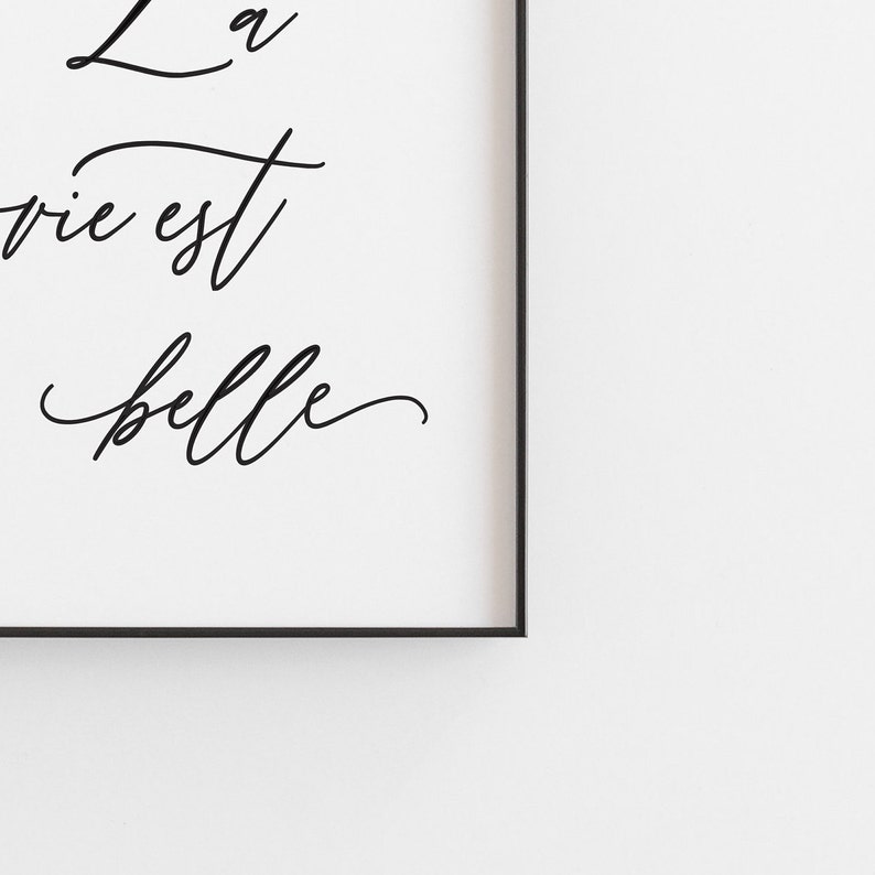 La Vie Est Belle Wall Art French Print Life is Beautiful Etsy