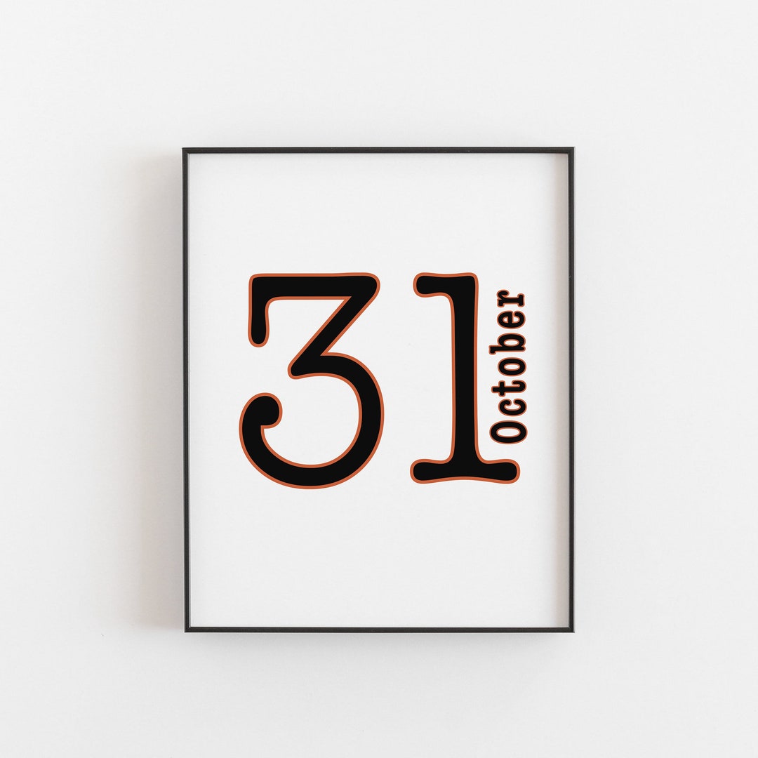 October 31 Printable | Modern Halloween Print | Halloween Sign ...