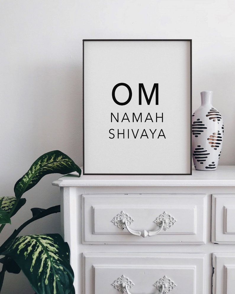 Om Namah Shivaya Om Poster Om Wall Art Motivational Sign Meditation Art