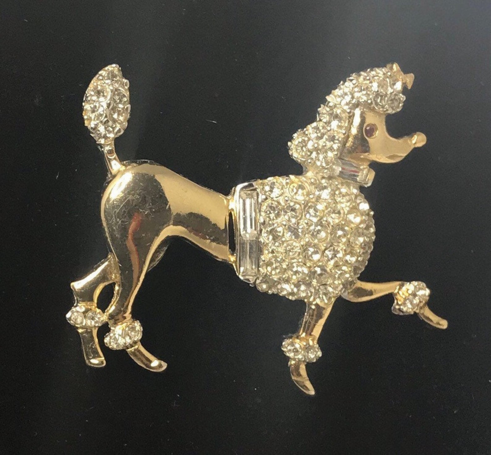 antique poodle brooch
