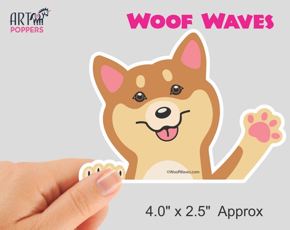 Shiba Inu Sticker Laptop Sticker Dog Decal Dog Lover Gift Shiba Inu Dog Mom Laptop Stickers Macbook Sticker Woof Waves Dog