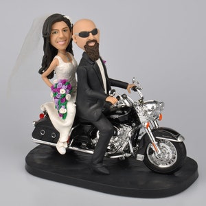 Motorcycle wedding cake toper, Home Decor, Custom Wedding  bobbleheads Wedding cake topper custom bobblehead cake topper wedding topper