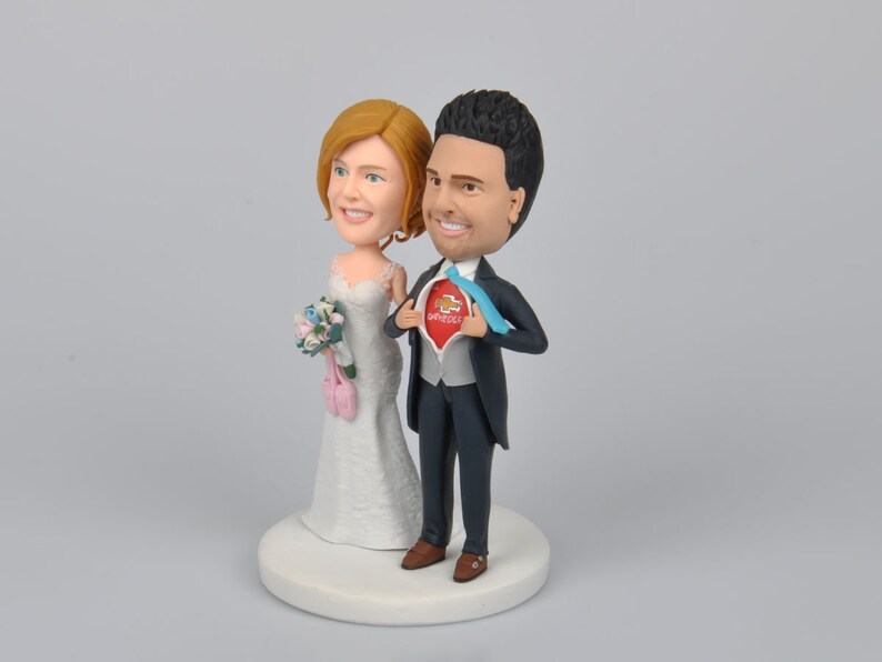 Super Hero Wedding Cake Topper Personalized Wedding Couple Etsy