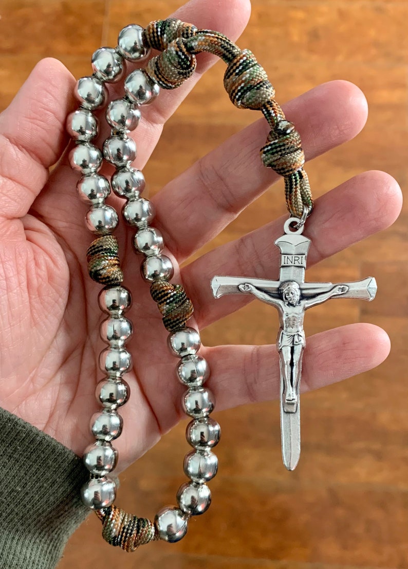 Silver Anglican Rosary with Nailed Crucifix. Metal Alloy 10mm Etsy