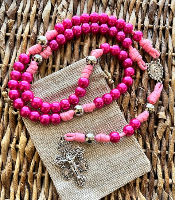 Rosary Making Kit Glass Bead Rosary Supplies Beads Jewelry Making PINK