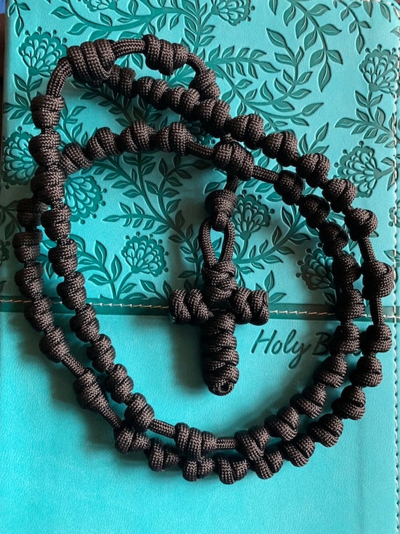 Solid Black Knotted Catholic Rosary Rope for the Simpleton. - Etsy