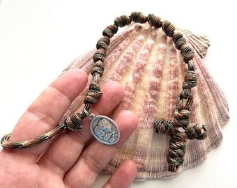 All #550 Paracord Irish Penal Rosary One Decade. Choose Color & Saint Medal.