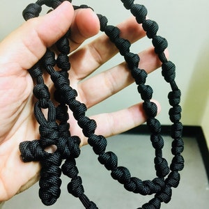 Solid Black Knotted Catholic Rosary Rope for the Minimalist. All #550 ...