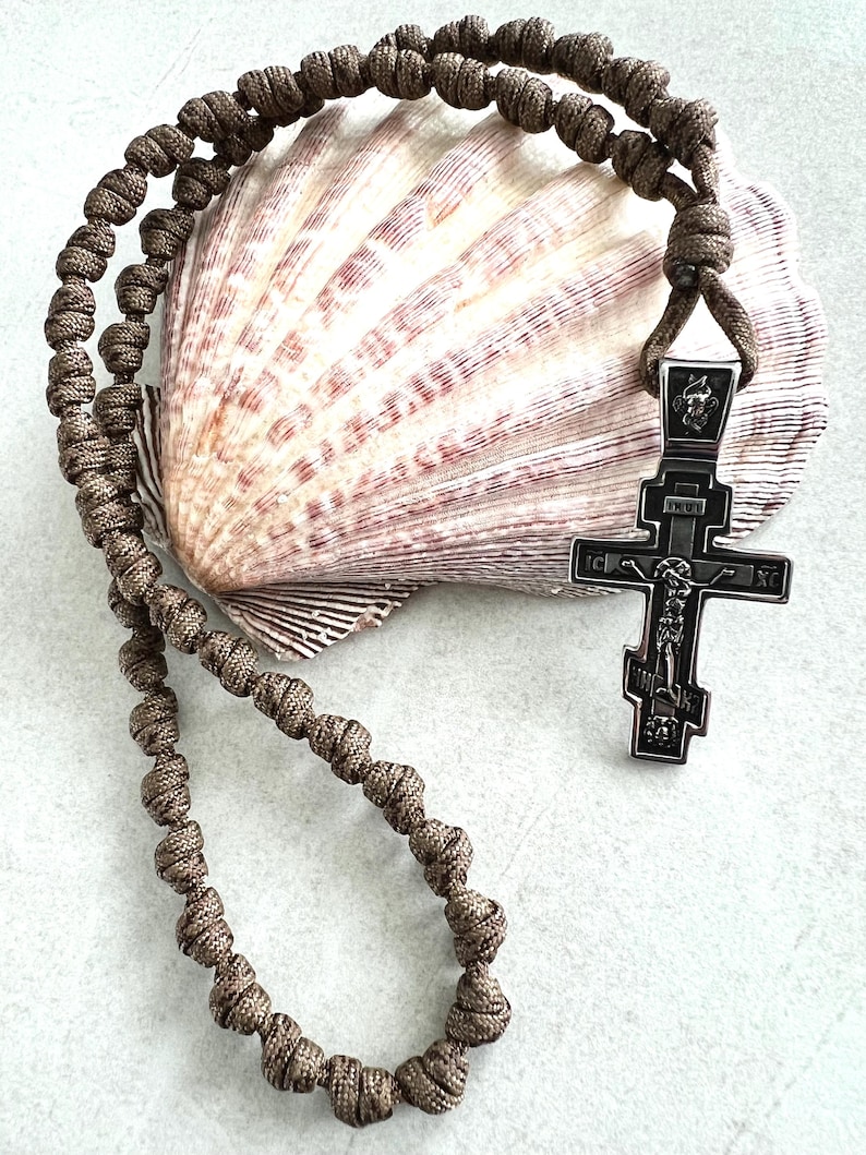 Religious Rope Digital Brown Camo Eastern Orthodox Prayer Rope Chotki 50 Barrel Knots ...